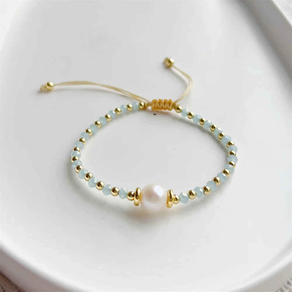 Crystal & Pearl Charm Bracelet
