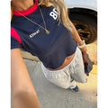 2000s Gothic Letter Crop T-Shirt