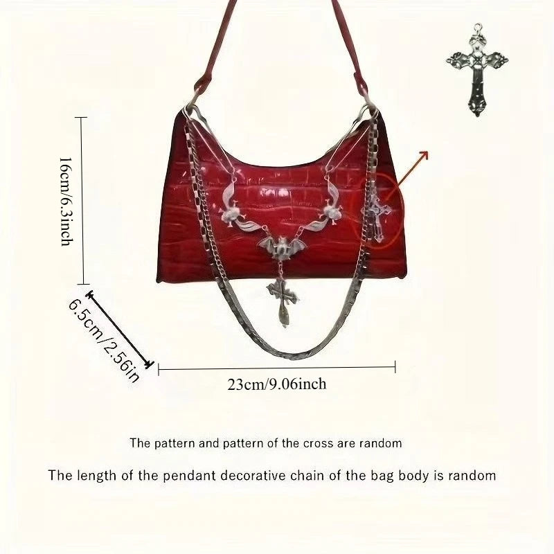 Gothic Skull Chain Shoulder Bag