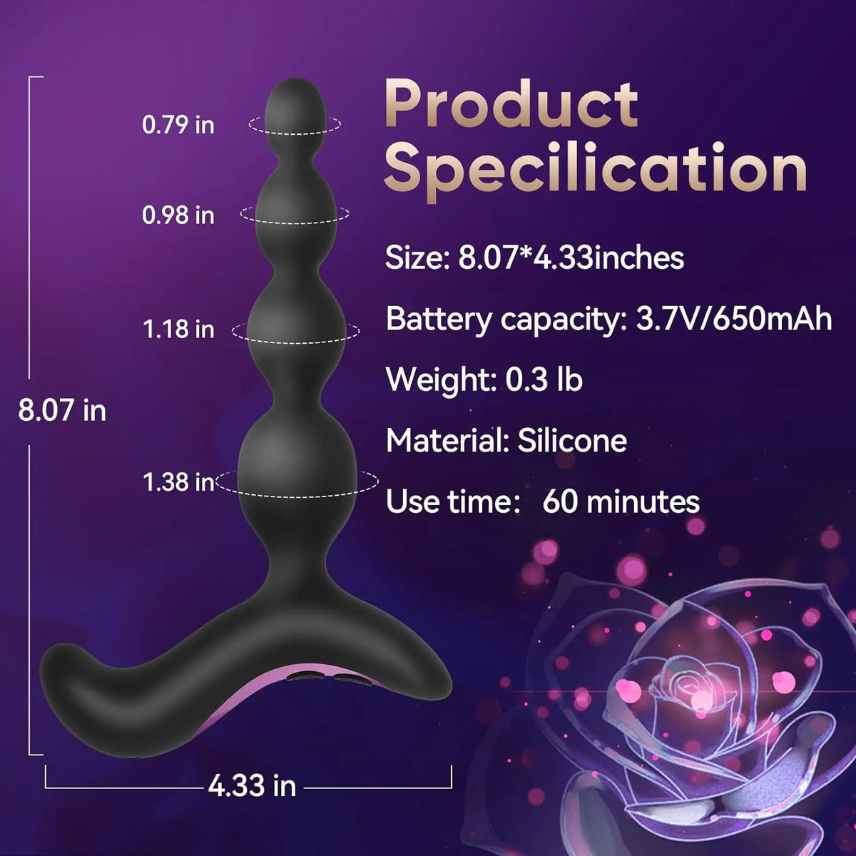 Rechargeable Multi-Mode Vibrating Anal Beads