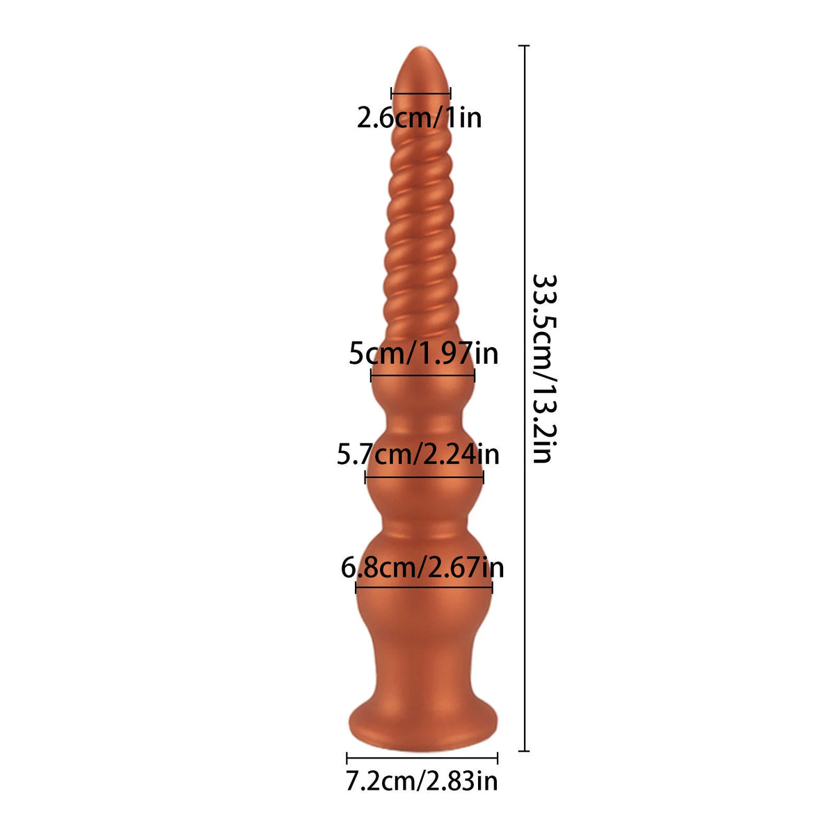 Gold Spiral Silicone Anal Bead Plug