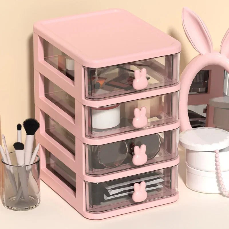 1Pc Storage Box Space-Saving Clear Drawer Organizer (2/3/4-Tier) Sort Office Home Dormitory,Makeup, Pens, Jewelry, Stationary