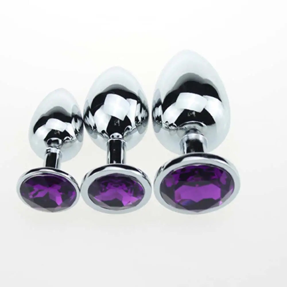 Crystal-Tip Stainless Steel Anal Plug