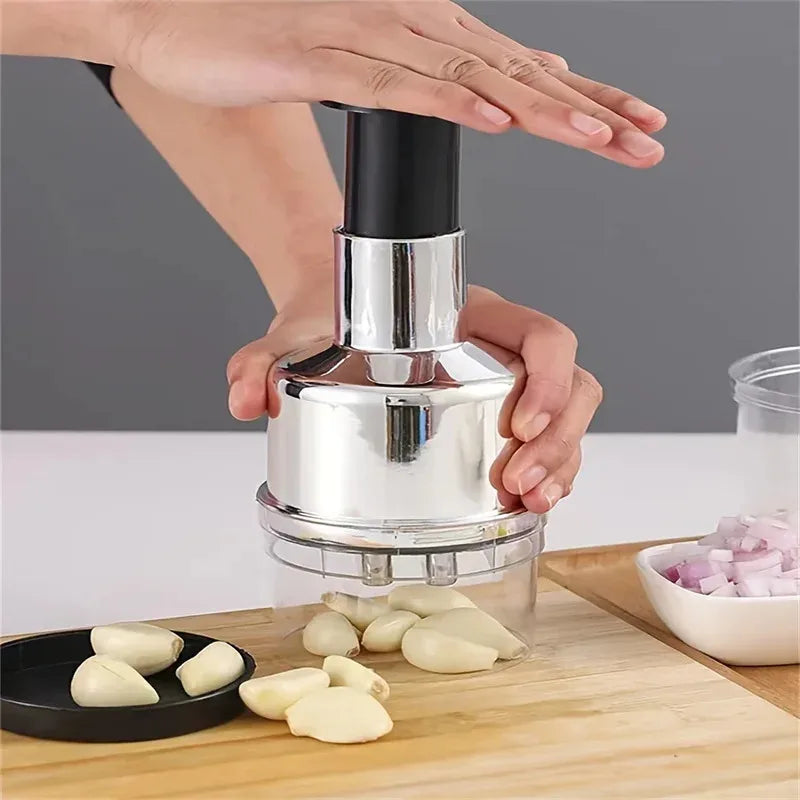 Manual Press Food Chopper with Storage Container