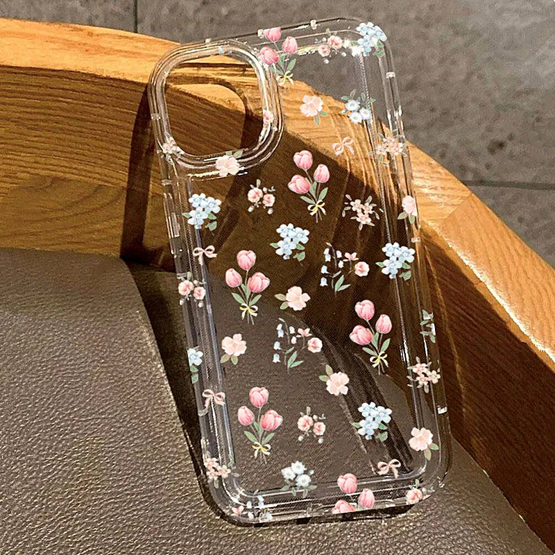 Cherry Print Clear TPU Phone Case for iPhone