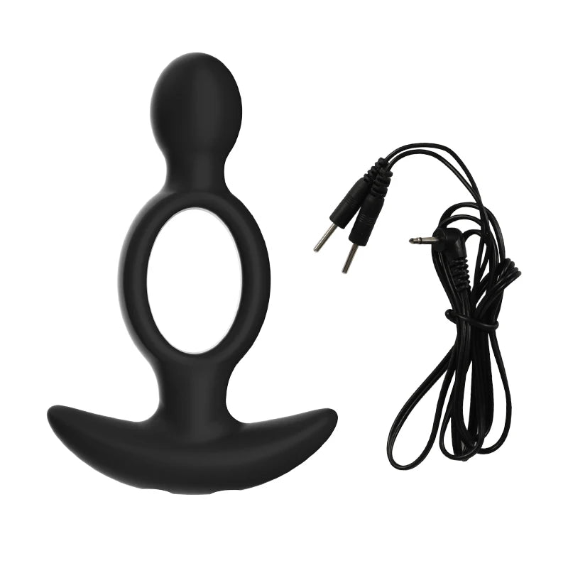 Electric-Stimulation Silicone Anal Bead & Plug