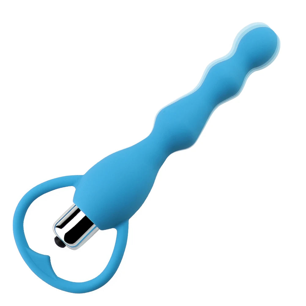 Long Silicone Vibrating Anal Beads