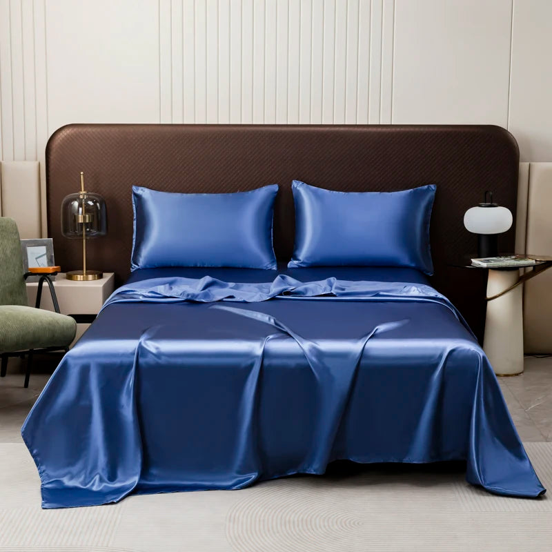 Satin Flat Sheet & Pillowcase Set
