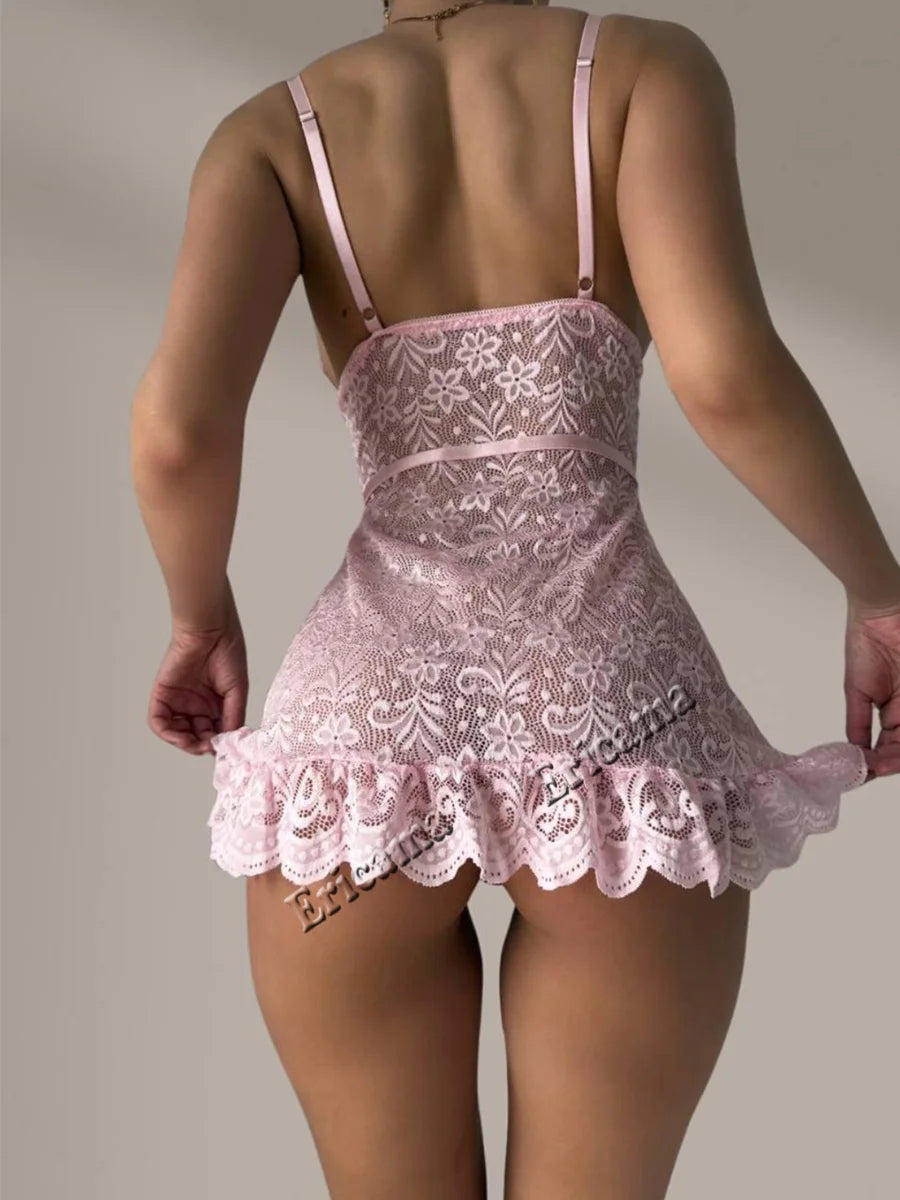 Sexy Lingerie Woman Erotic Pajamas Lace Lingerie Sex Clothes Babydoll Erotic Transparent Dress  Sexy Lingerie Hot Dress