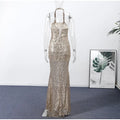 Sexy Sequin Halter Long Dress Women Slim Sleeveless Square Collar Solid Evening Robe Female 2026 Summer Autumn Dresses New