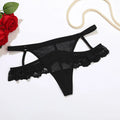 Lingerie Thin Strap Lace Panties Thong Hollow Underwear for Women Transparent Low Waist Mesh Lace Briefs Comfortable