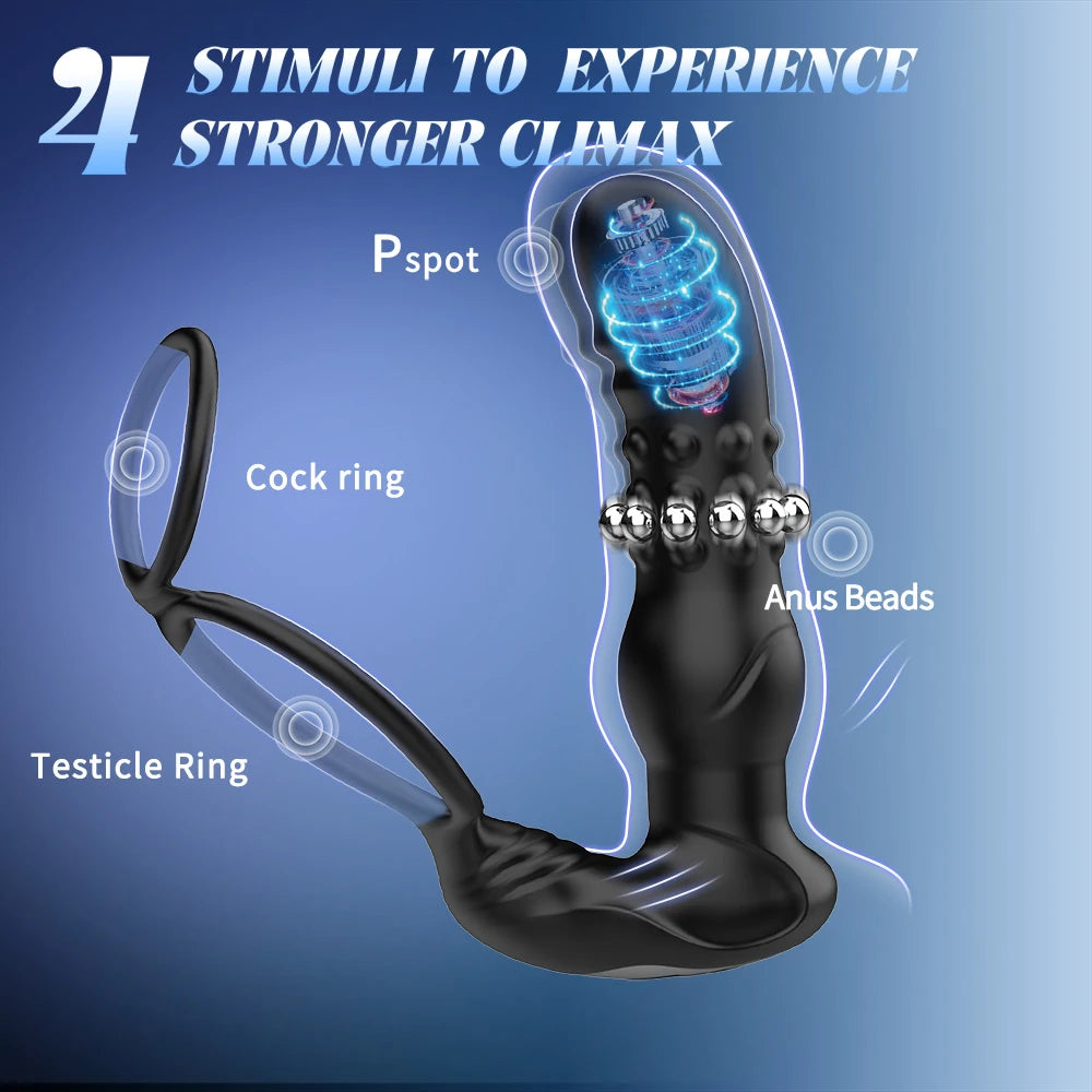 9-Mode Thrusting Prostate Massager with Ring
