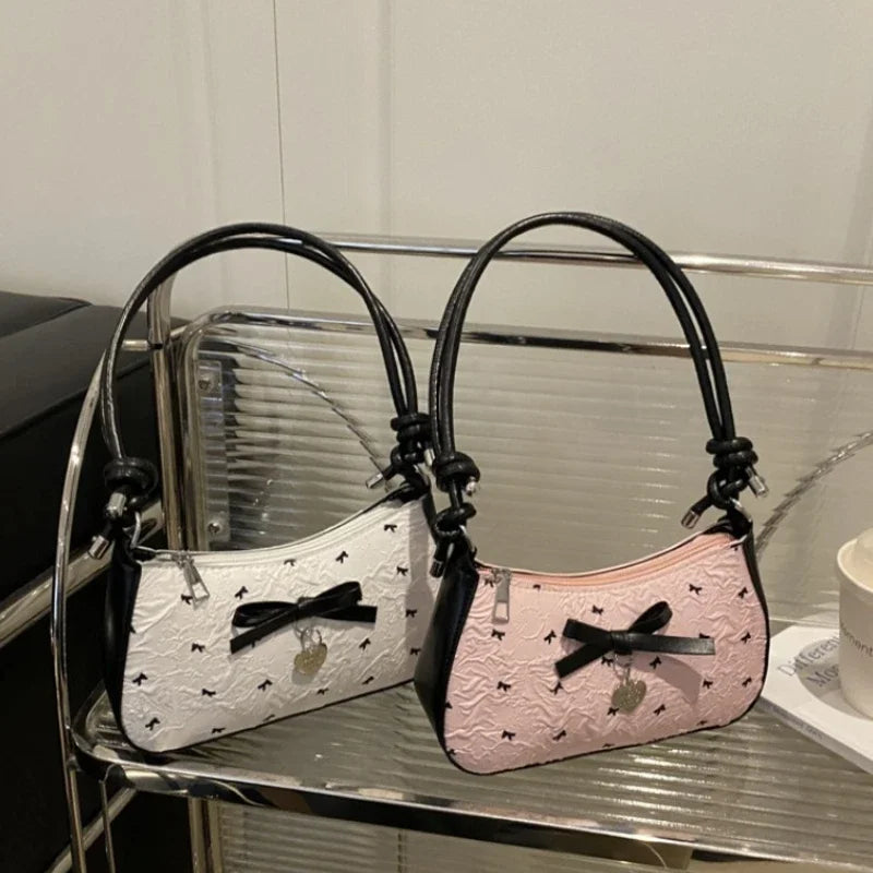 Pink Bow Mini Square Shoulder Bag
