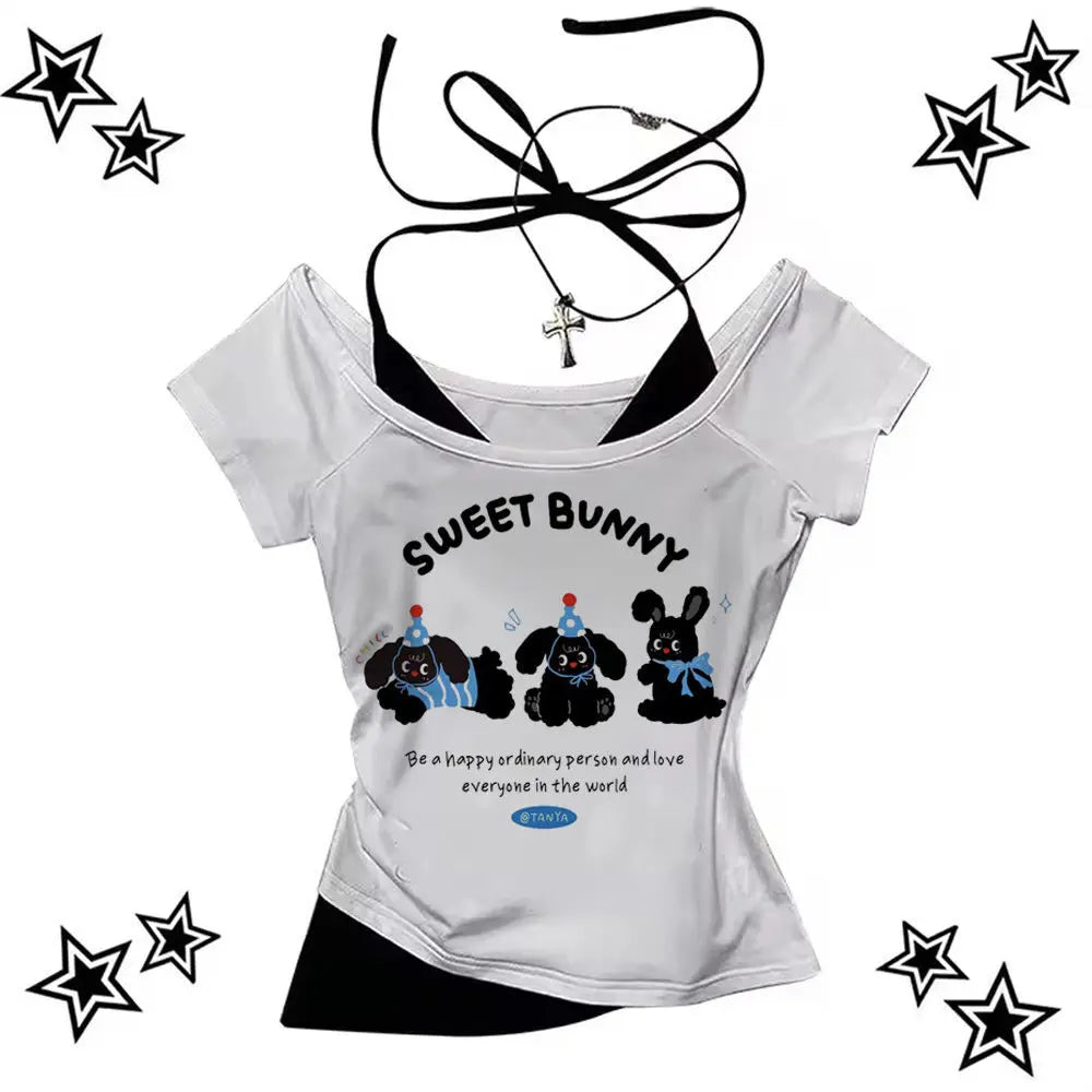 Vintage 2000s Gyaru Y2K Crop Top