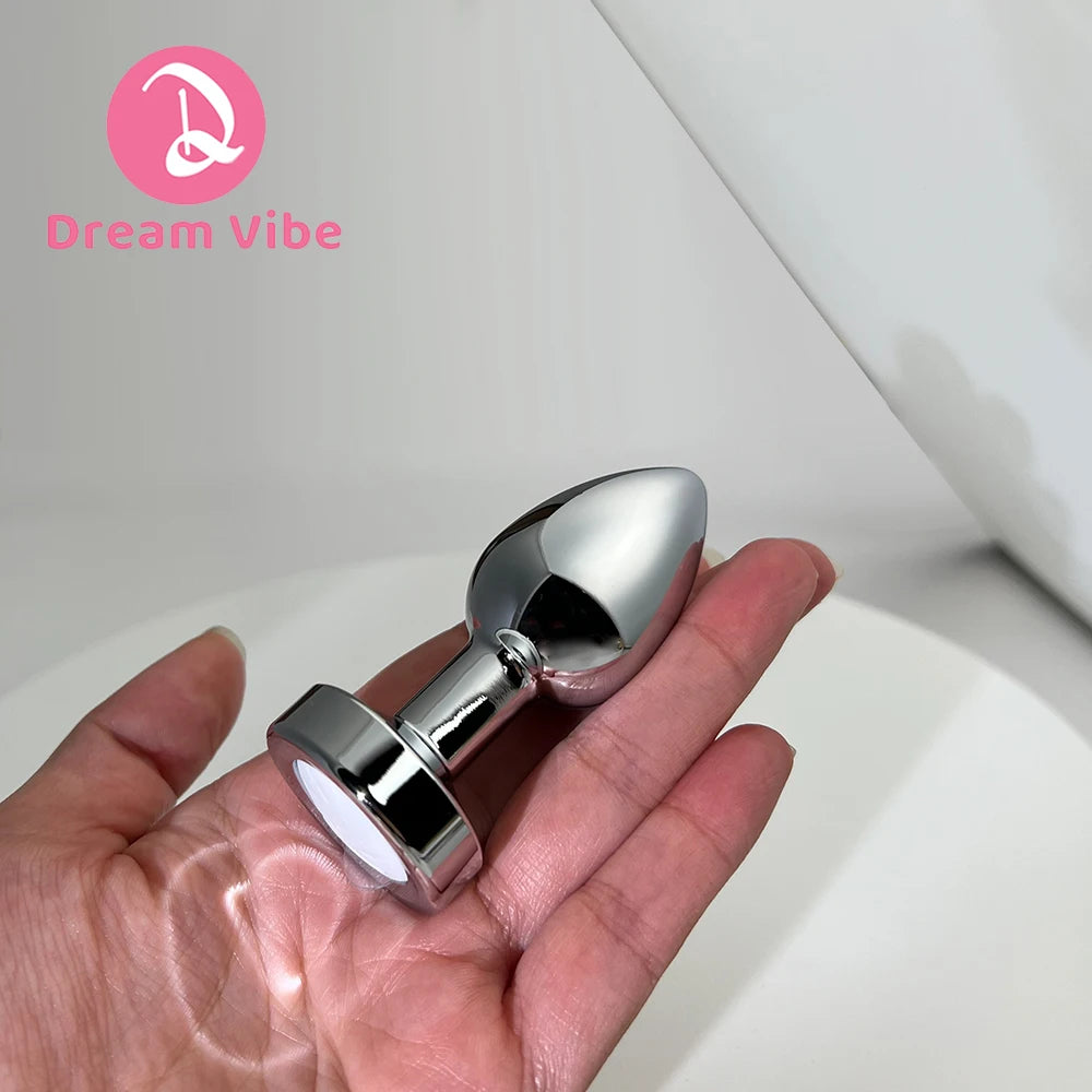 LED Silver Metal Anal Plug