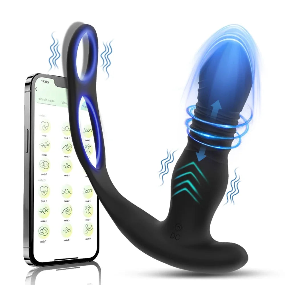 Thrusting Prostate Massager with Ring