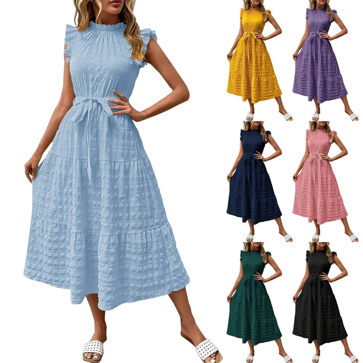 Women's Solid Strap-Detail Beach Dress