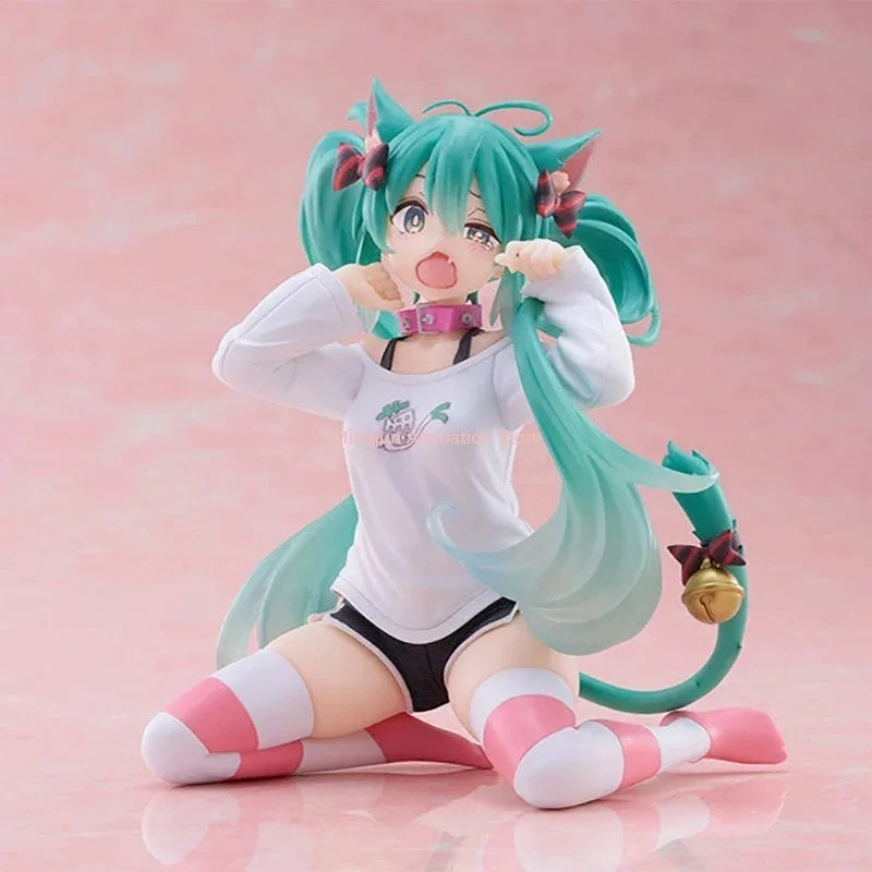 In Stock  Hatsune Miku Nekomimi T-Shirt Ver. Vocaloid Collectible Anime Figure Model Toys