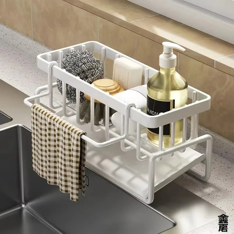 Tap-Mounted Kitchen Sink Spice & Utensil Shelf