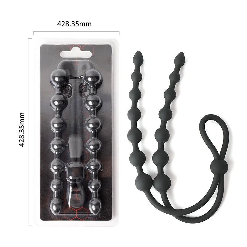 Extra-Long Silicone Anal Bead Trainer