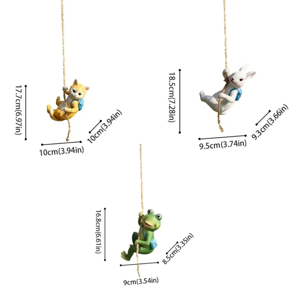 Miniature Size Easter Bunny Decor Figurine Design Funny Climber Climbing Animal Statue Art Decor Festival Style