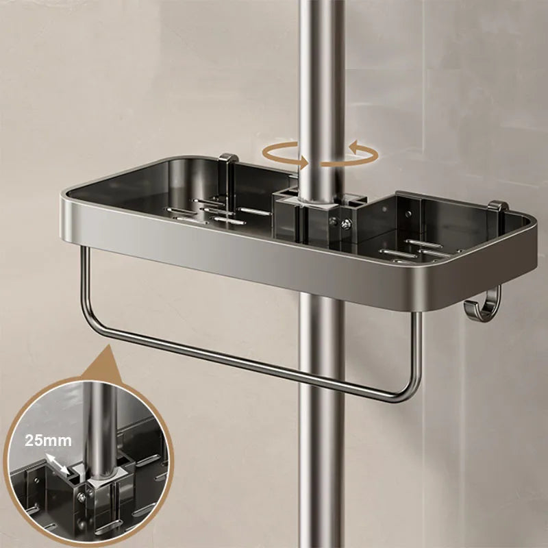 Removable Aluminum Shower Rod Storage Tray