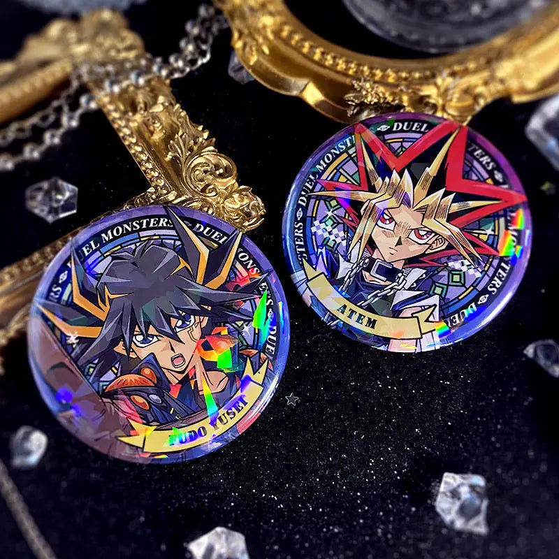 Yu-Gi-Oh  Doujin anime merchandise Seto Kaiba Yugi Mutou badges creative personality cool cartoon laser bar badges student gifts