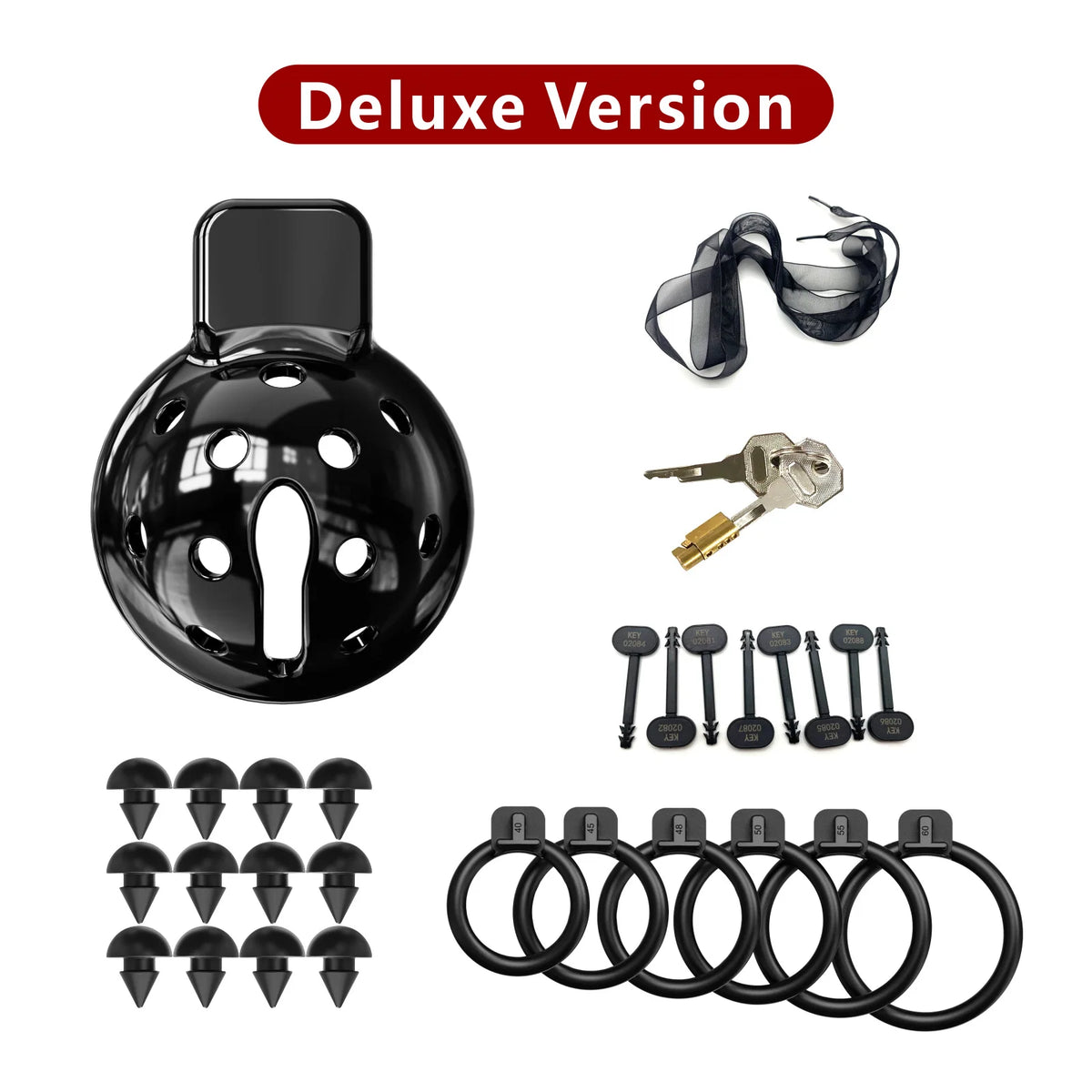 Silicone Chastity Cage with Spiked Rings