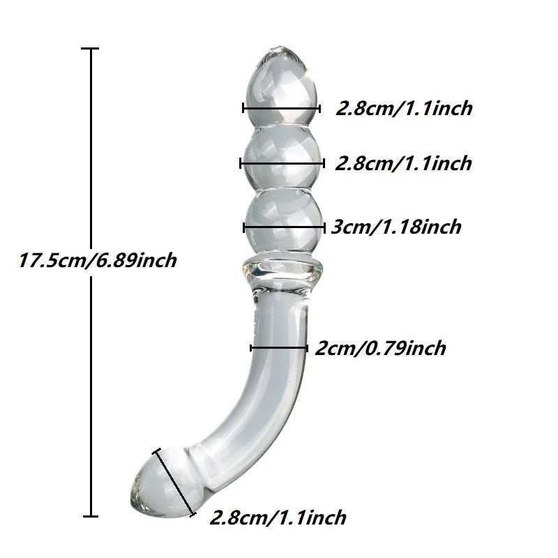 Double-Ended Crystal Glass Anal Bead Plug