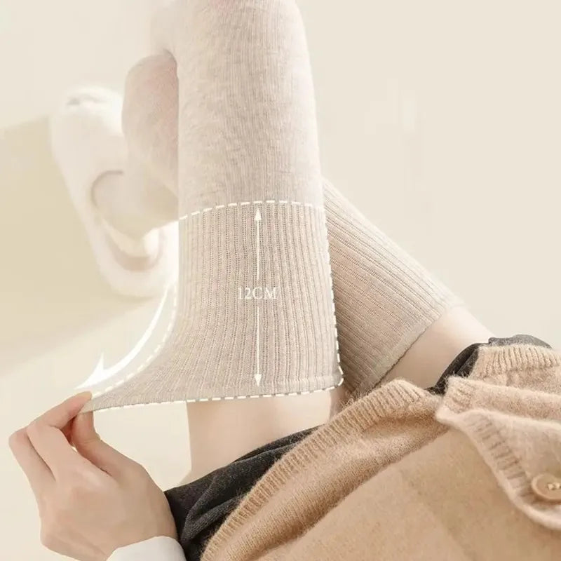 Winter Thigh High Socks For Women 100cm Lengthened JK Lolita Stockings Solid Color Over The Knee Stocks Slim Velvet Thigh Socks