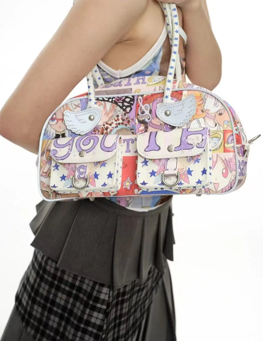 Kawaii Y2K Graffiti Boston Bag
