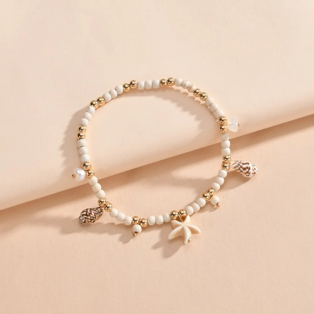 Women's Layered Charm Rope-Chain Anklet