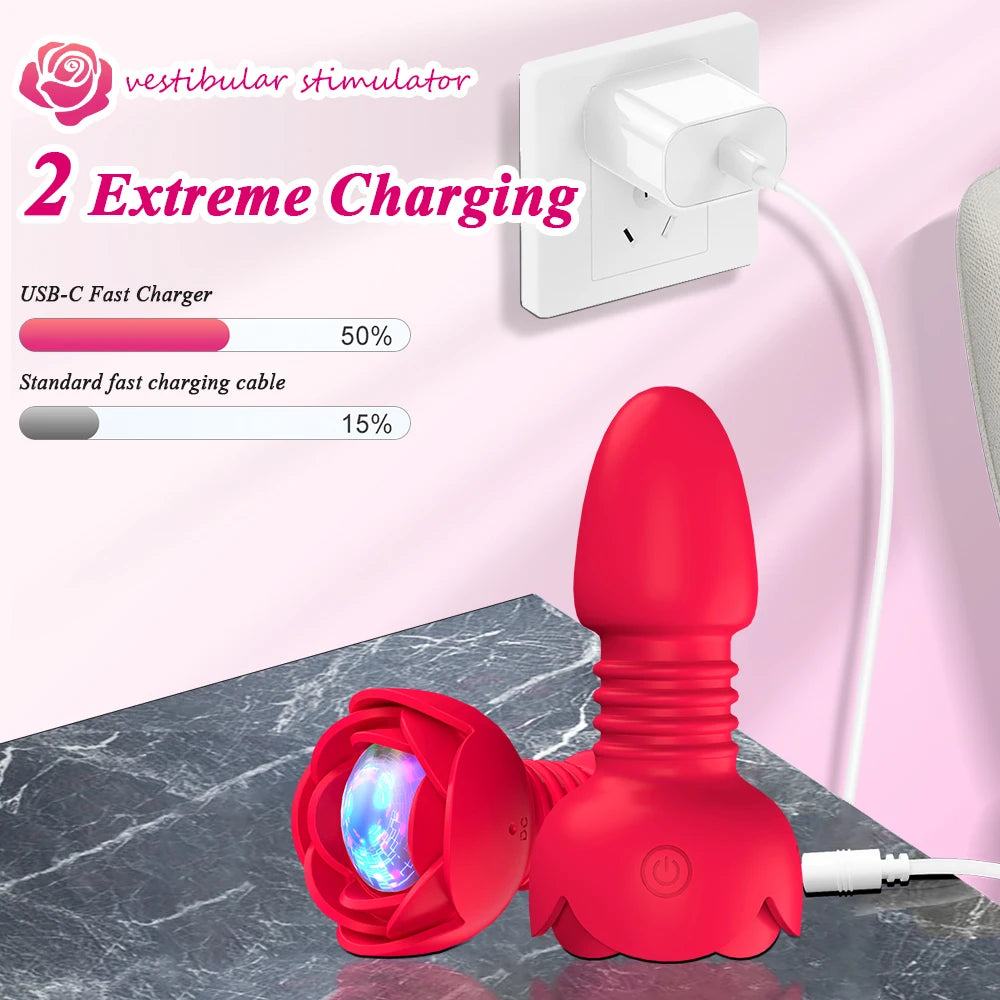 Wireless Remote Telescopic Vibrating Anal Plug