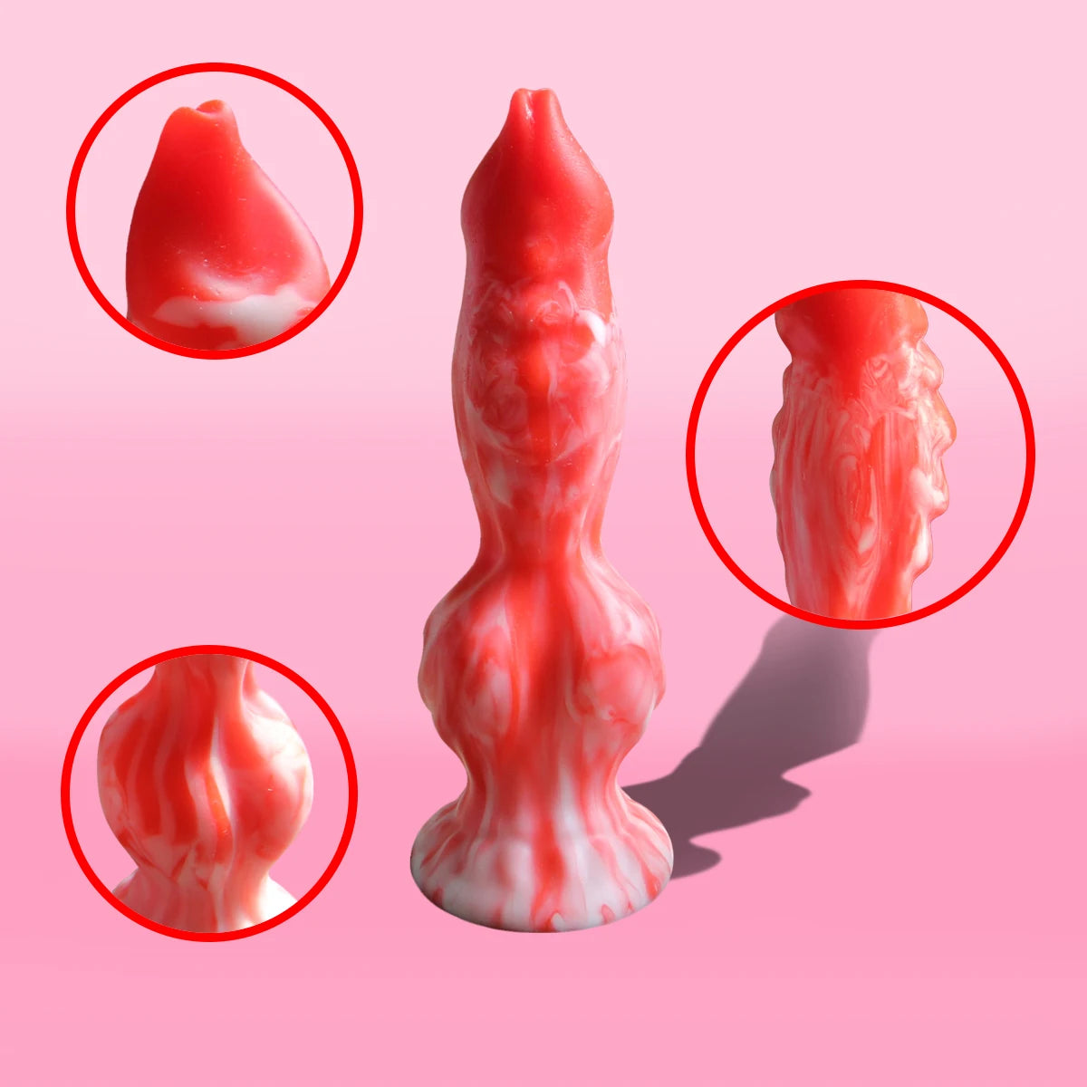 Liquid Silicone Dog Dildo for Adults, Realistic Pet Shape Anal Plug, Soft Flexible Erotic Sex Toy for Men & Women