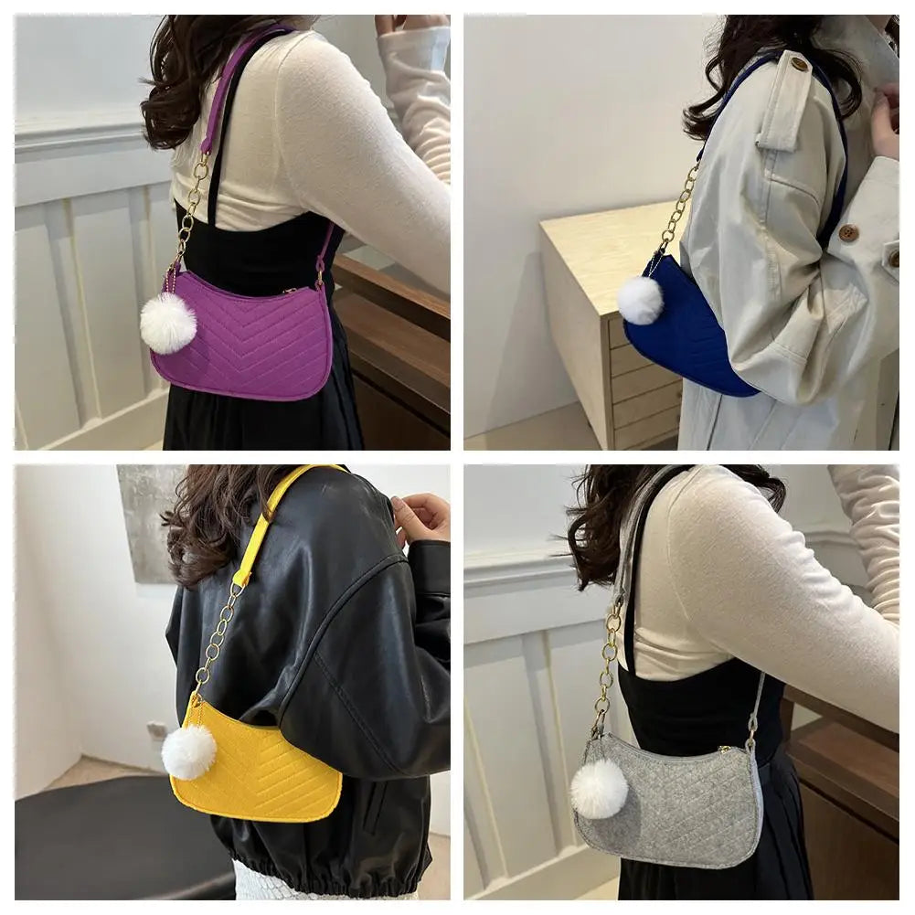 Felt Mini Saddle Shoulder Bag