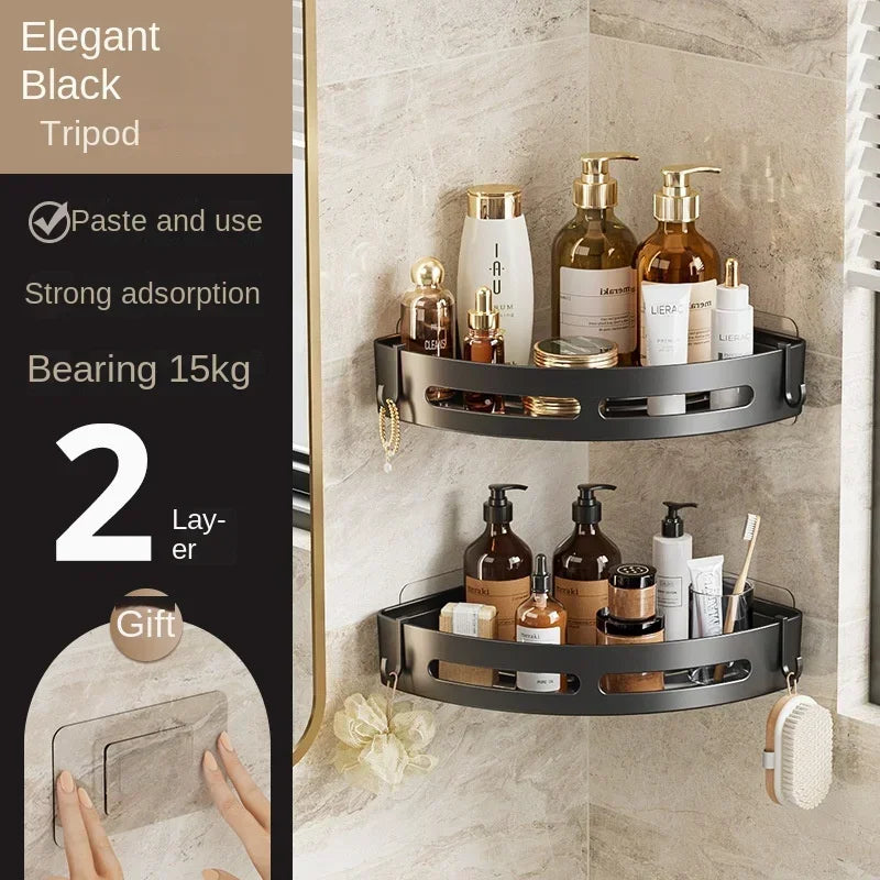 No-Drill Corner Bathroom Organizer Shelf