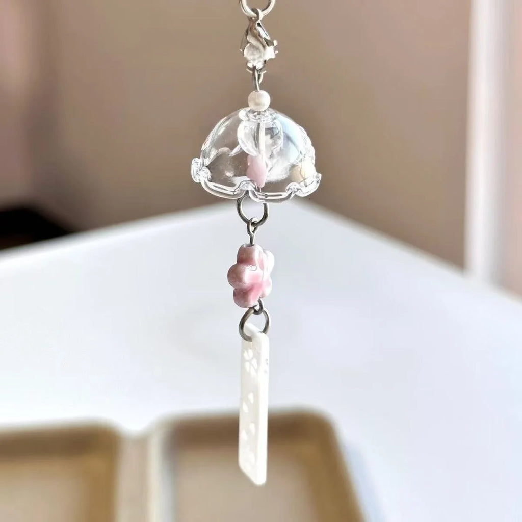 Sakura Beaded Phone Charm – Pink Y2K Lanyard