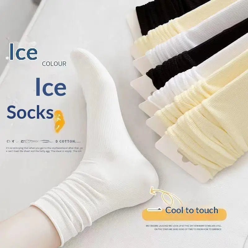 Summer Cotton Soft Socks Happy Colorful Women's Mid-tube Stocking Fashion Trend Breathable Casual Candy Color Socks