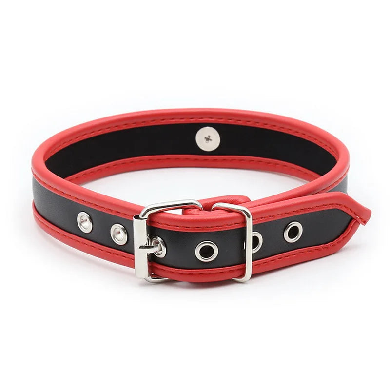Sexy Hot PU Leather Collar Choker Necklace with Iron Hoop for Women Men BDSM Daddy Slave Cosplay Chocker Party Jewelry Sex Toys