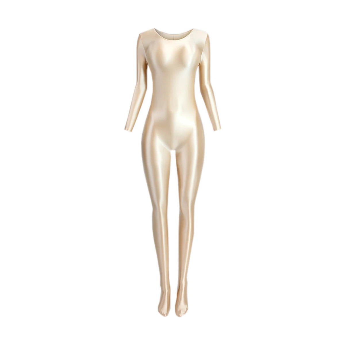 Women's Glossy Long-Sleeve Shaping Jumpsuit