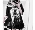 New Off-the-shoulder Subculture Cotton Tee Japanese Punk Gothic Print Dark Loose T-shirt Short/Long Sleeves Y2K Girls Cool Tops