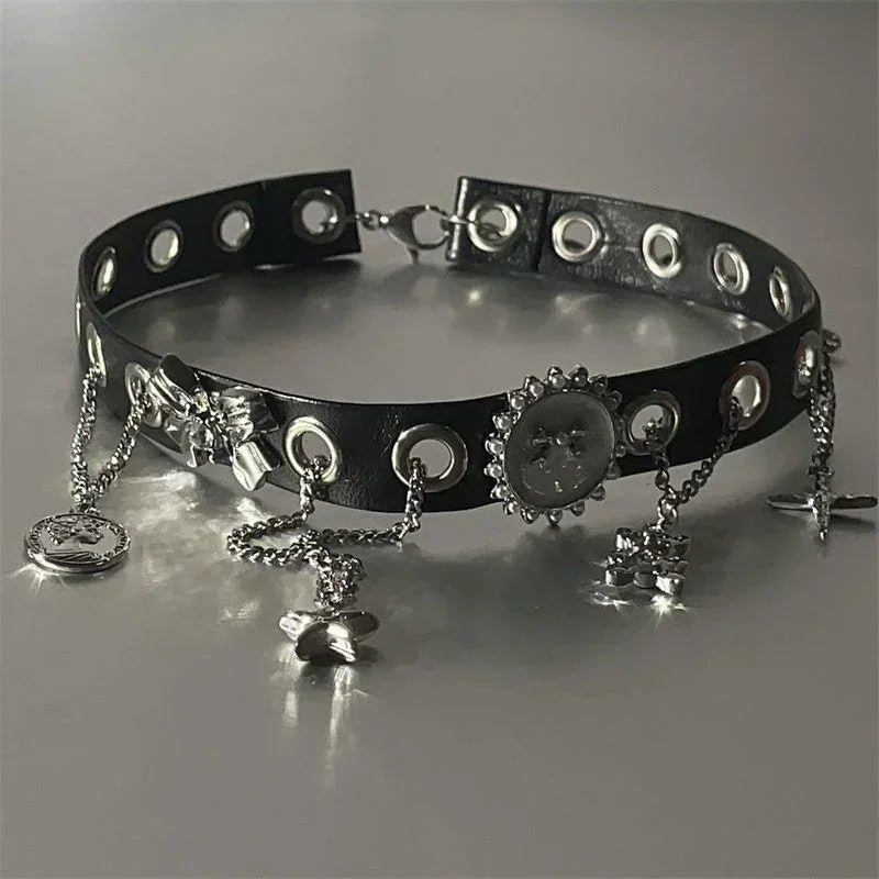 Gothic Butterfly, Bow & Heart Choker Necklace