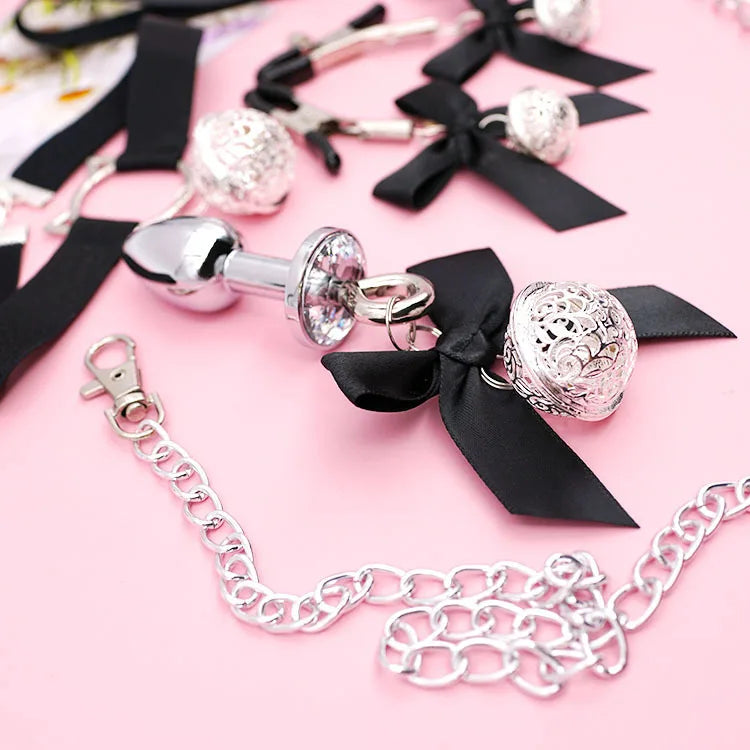 Stainless Steel Bow & Bell Rabbit Anal Plug