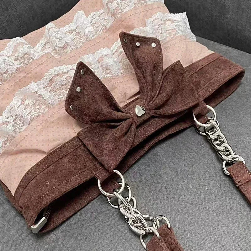Y2K Butterfly Bow Lace Shoulder Bag