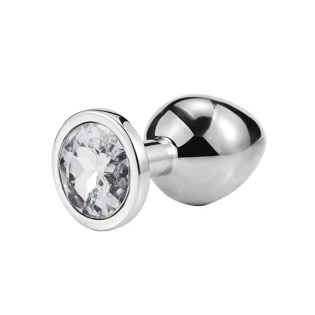 Crystal-Tip Stainless Steel Anal Plug
