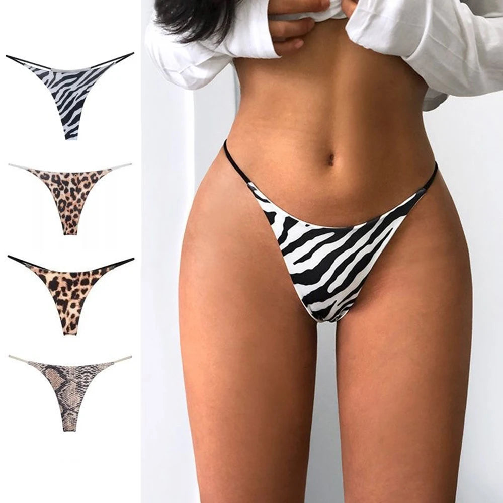 Sexy Women Lingerie G-Strings Casual Fashion Printed Thongs Panties Elastic Thin Strap Ladies Briefs Underwear