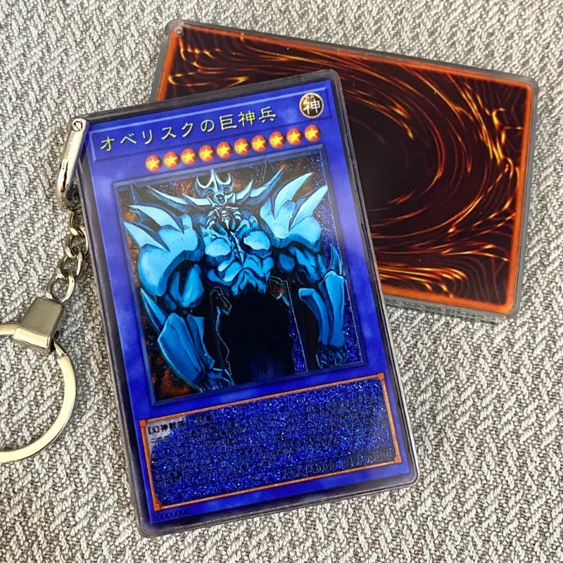 Yu-Gi-Oh!! Anime peripherals keychains creative cartoons cool personalities DIY handmade quicksand cards car schoolbag pendants