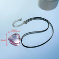 Y2K Red & Pink Heart Pendant Necklace