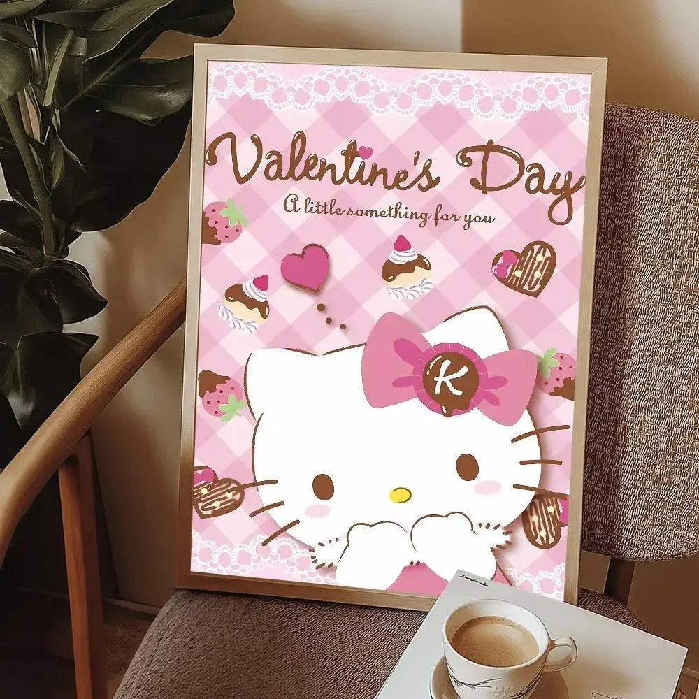 Hello Kitty Cartoon Wall Art Poster