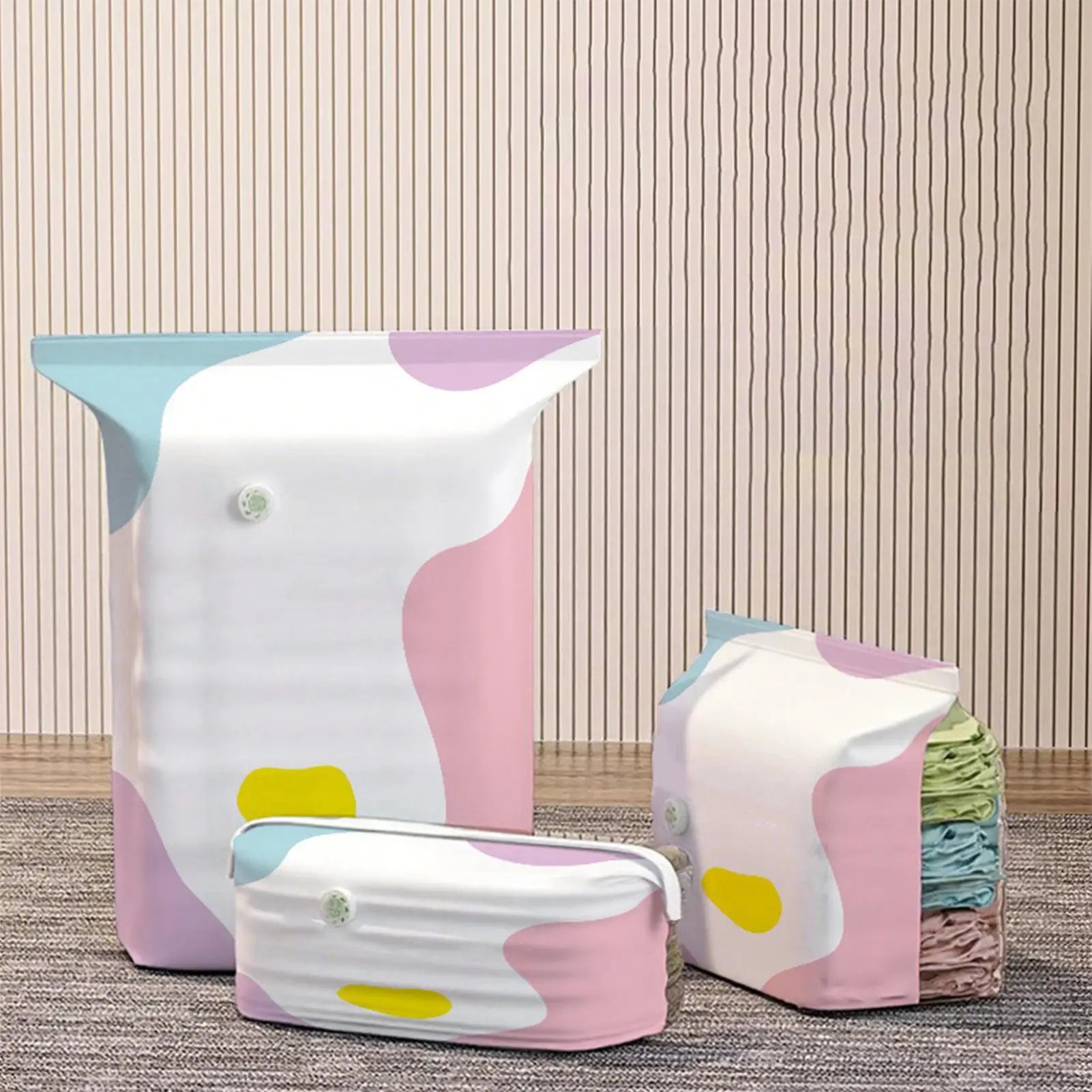 Vacuum Storage Bag Compression No-Pump Packing Sealing Comforter Organizer Space Saving Vacuum Bags for Clothes Blanket Mattress